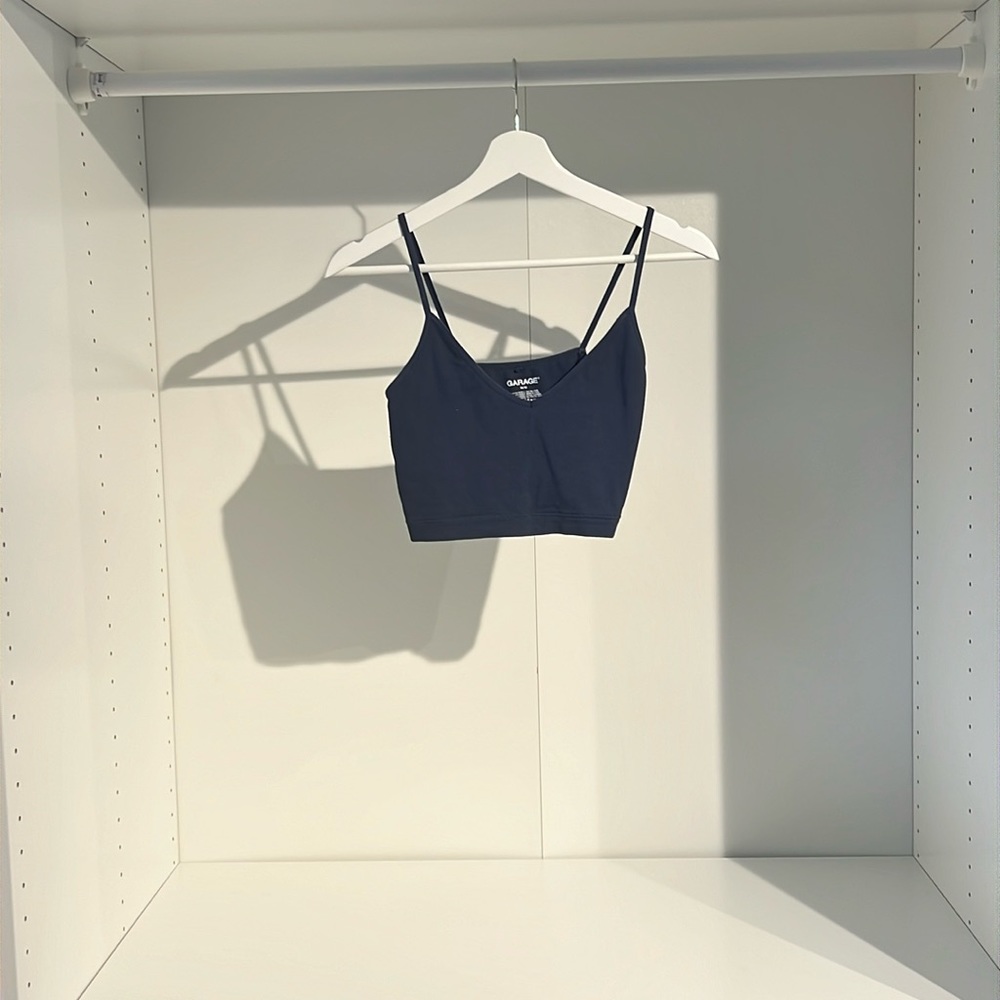 Navy blue tank top - crop top